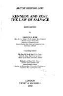 Cover of: Kennedy and Rose, the law of salvage.