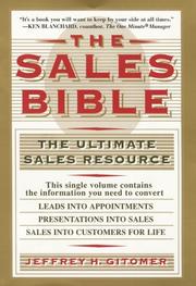 Cover of: The sales bible by Jeffrey H. Gitomer