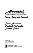 Cover of: Nonverbal communication: survey, theory, and research