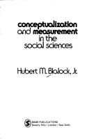 Cover of: Conceptualization and measurement in the social sciences