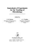 Cover of: Sourcebook of experiments for the teaching of microbiology