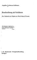Cover of: Beschreibung als Verfahren: die Ästhetik des Objekts im Werk Marcel Prousts