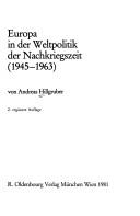 Cover of: Europa in der Weltpolitik der Nachkriegszeit (1945-1963)