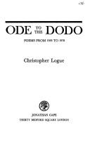 Cover of: Ode to the dodo: poems from 1953 to 1978