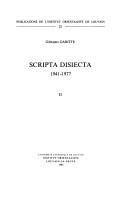 Scripta disiecta, 1941-1977 by Gérard Garitte