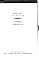 Medieval studies in Australia since 1958