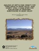 Cover of: Analysis of septic-tank density for three areas in Cedar Valley, Iron County, Utah: a case study for evaluations of proposed subdivisions in Cedar Valley