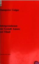 Cover of: Interpretationen zur Gestalt Amors bei Tibull