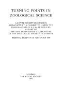 Turning points in zoological science : a Royal Society discussion