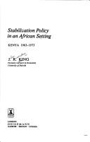 Stabilization policy in an African setting : Kenya, 1963-1973