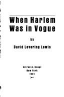 Cover of: When Harlem was in vogue