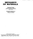 Cover of: Mechanics of materials by Ferdinand Pierre Beer