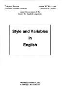 Cover of: Style and variables in English