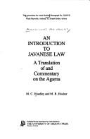 Cover of: An introduction to Javanese law: a translation of and commentary on the Agama