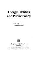 Cover of: Energy, politics, and public policy