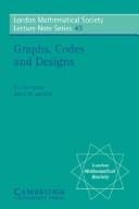 Cover of: Graphs, codes, and designs
