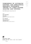 Comparison of automatic control and operational research techniques applied to large systems analysis and control : IFAC/IFORS Symposium, Toulouse, France, 1979