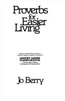 Cover of: Proverbs for easier living