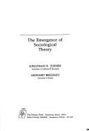 Cover of: The emergence of sociological theory
