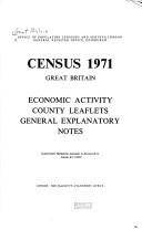 Census 1971, Great Britain, economic activity county leaflets general explanatory notes