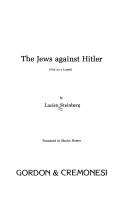 Cover of: The Jews against Hitler (not as a lamb)