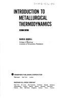 Cover of: Introduction to metallurgical thermodynamics by David R. Gaskell