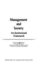 Cover of: Management and society by Dalton E. McFarland