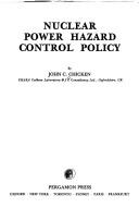 Cover of: Nuclear power hazard control policy