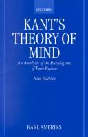 Kant's theory of mind : an analysis of the paralogisms of pure reason