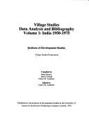 Village studies data analysis and bibliography