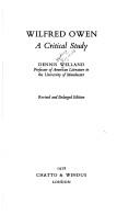 Cover of: Wilfred Owen: a critical study