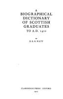 A biographical dictionary of Scottish graduates to AD 1410