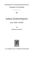 Cover of: Andreas Gerhard Hyperius: Leben, Bilder, Schriften