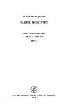 Cover of: Kleine Schriften