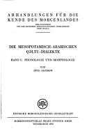 Cover of: Die mesopotamisch-arabischen qaltu-Dialekte
