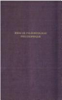 Cover of: Essai de paléontologie philosophique