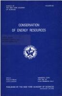 Cover of: Conservation of energy resources