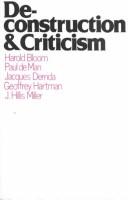 Cover of: Deconstruction and criticism by Harold Bloom