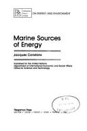 Cover of: Marine sources of energy by Jacques Constans