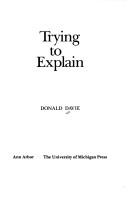 Cover of: Trying to explain