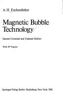 Cover of: Magnetic bubble technology