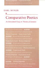 Cover of: Comparative poetics: an intercultural essay on theories of literature