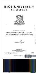 Cover of: Traditional Chinese culture: an interpretive introduction