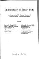 Cover of: Immunology of breast milk: a monograph of the National Institute of Child Health and Human Development