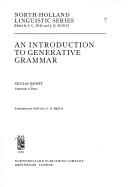 Cover of: An introduction to generative grammar.