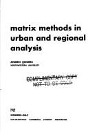 Cover of: Matrix methods in urban and regional analysis.