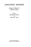 Cover of: Linguistic method: essays in honor of Herbert Penzl