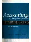 Cover of: Cost accounting: a managerial emphasis