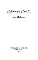 Mallowan's memoirs by M. E. L. Mallowan