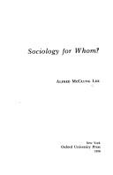 Cover of: Sociology for whom?